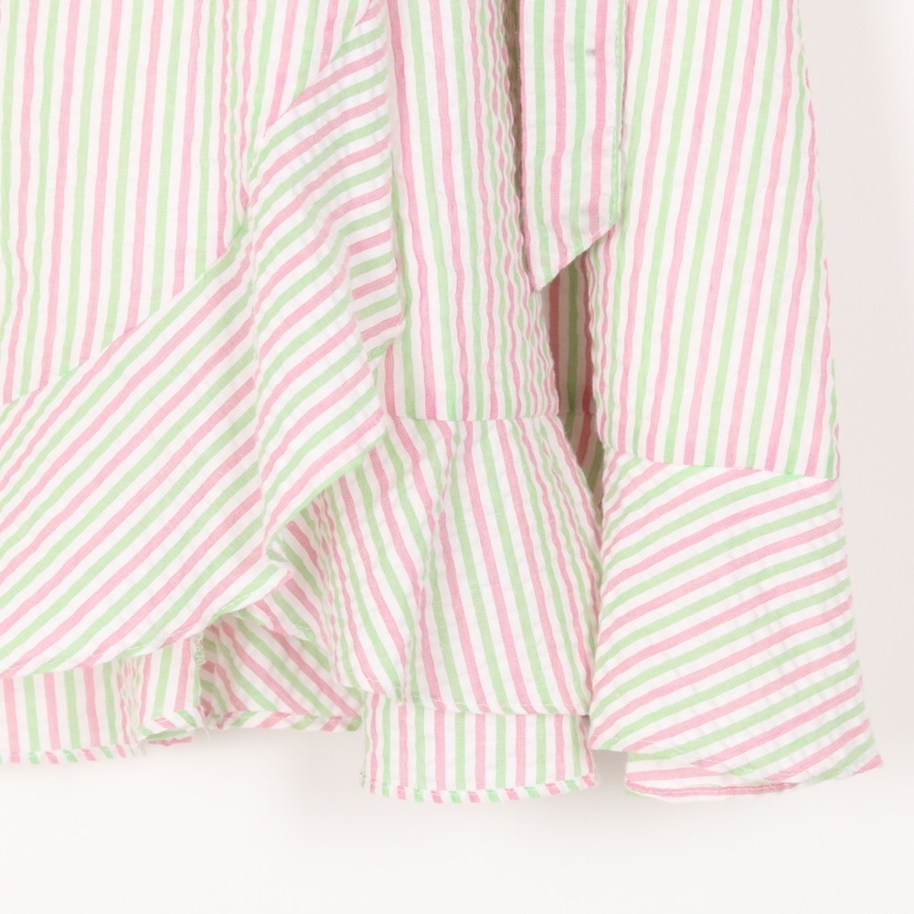 Draper James Puff Sleeve Wrap Dress Seersucker Stripe - Picture 5 of 8